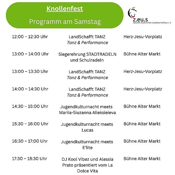 Die Vorfreude steigt! Das Bühnenprogramm für das Knollenfest an diesem Wochenende ist offiziell und wir können es kaum erwarten, gemeinsam mit euch zu feiern 🥳😍👍Ob Live-Musik, Infos + Mitmachaktionen oder das buntes Kinderprogramm – dieses Jahr ist wieder  für jeden Geschmack etwas dabei! Schnappt euch eure Freunde, teilt den Beitrag und plant schon mal euer Knollenfest-Wochenende!